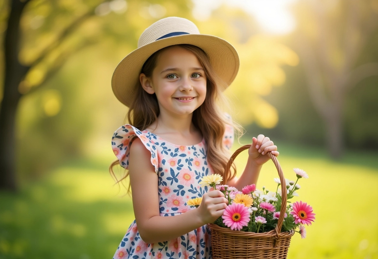 enfants fleurs